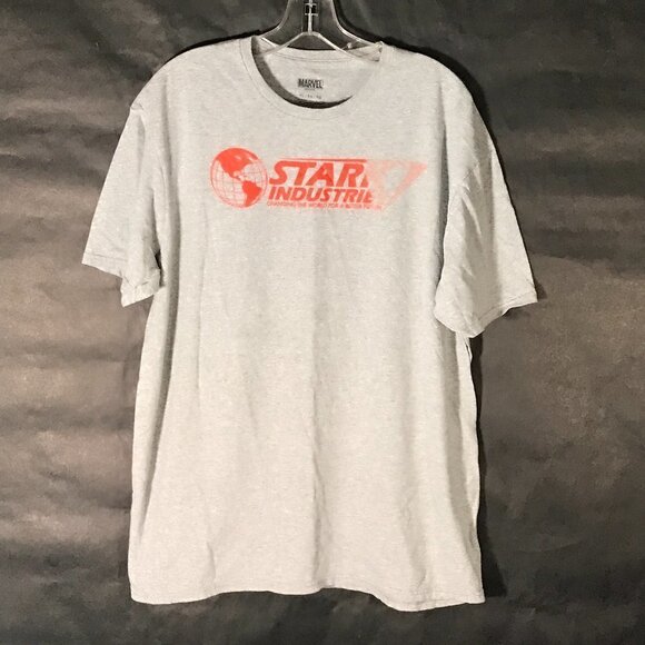 Marvel Iron Man Stark Industries Gray Short Sleeve Tee T Shirt - Picture 1 of 5